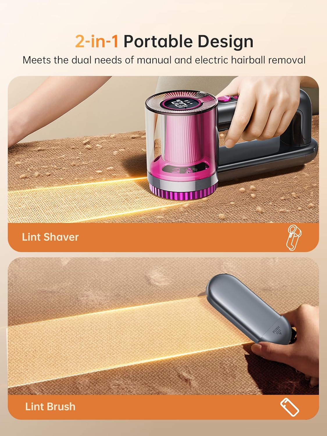 DRFLASH Fabric Shaver for Couch and Living Room Upholstery – Refresh Throw Pillows in Minutes