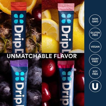DripDrop Hydration - Juicy Variety Electrolyte Powder Packets - Thoughtful Wellness Gift for Fitness Lovers and Frequent Travelers
