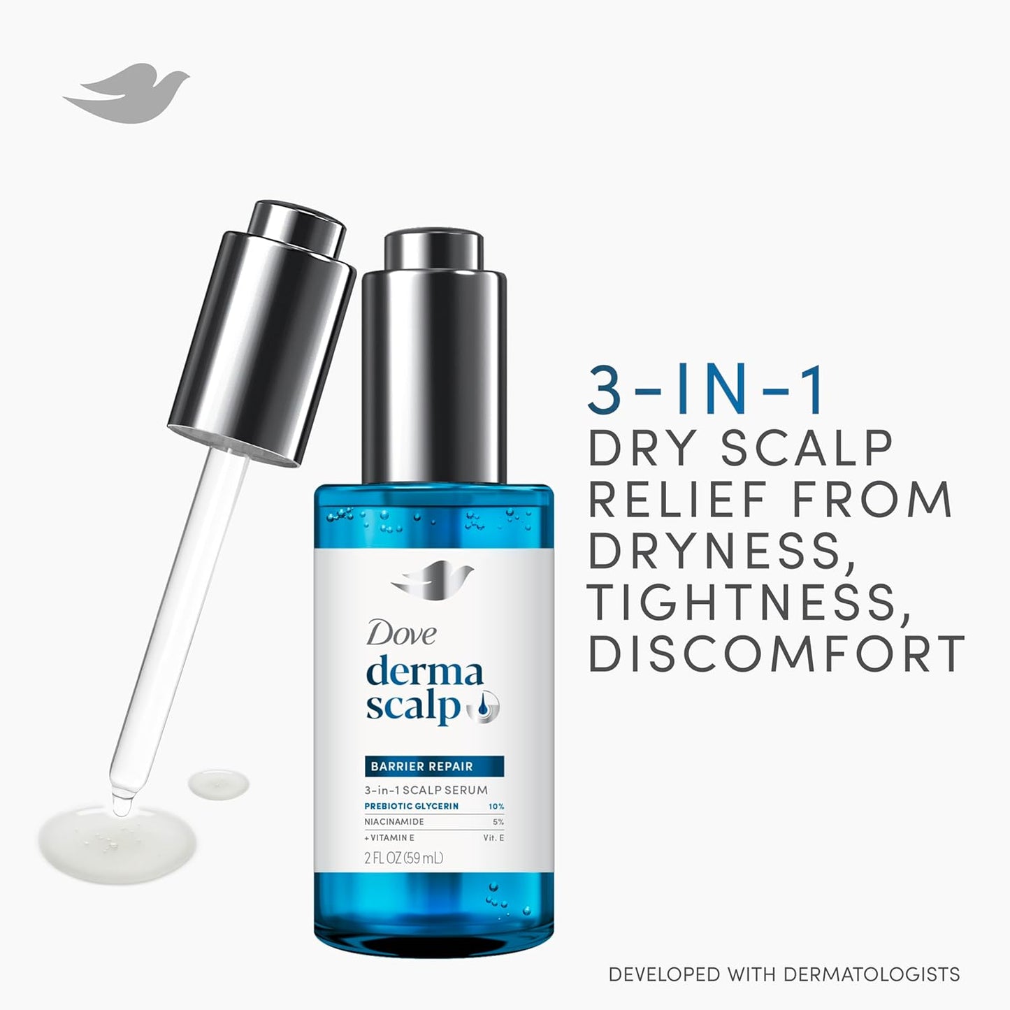 dropper applicator for sectioned, targeted scalp coverage