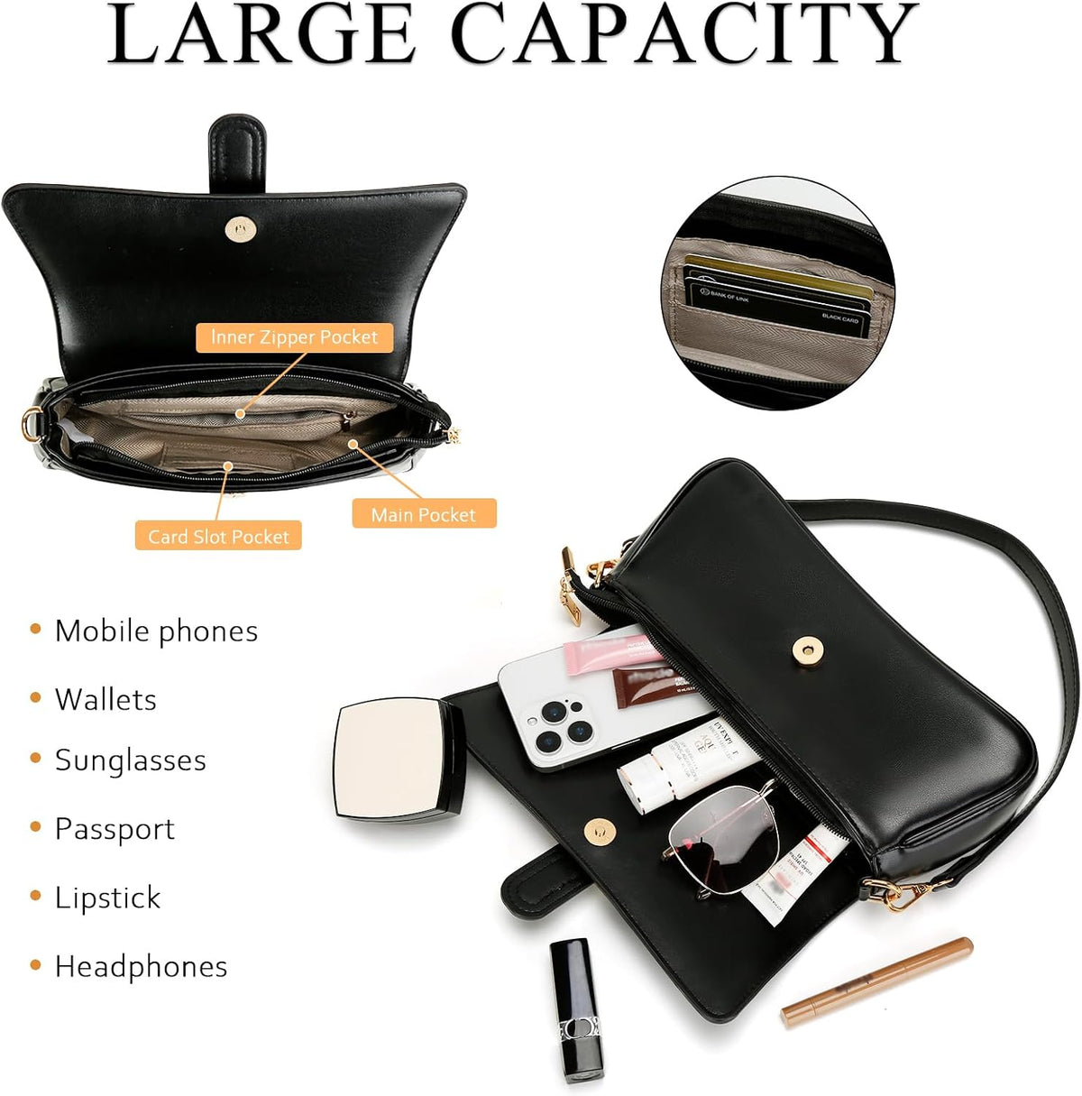 dual-carry functionality as shoulder bag or clutch