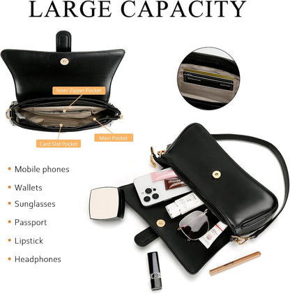dual-carry functionality as shoulder bag or clutch