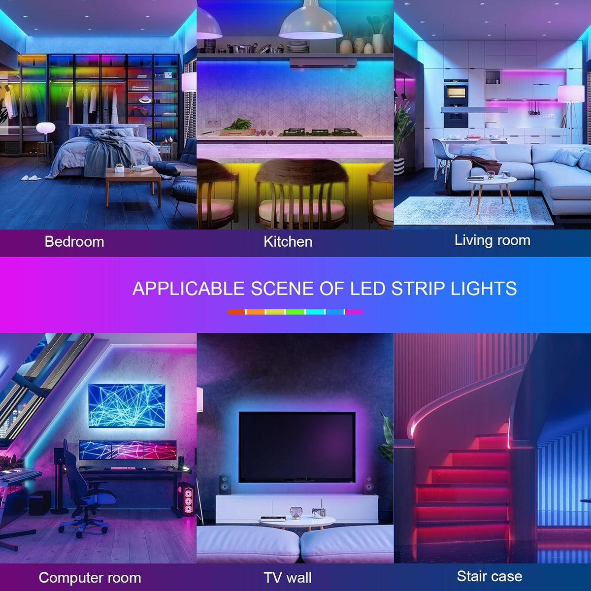 dual control via 'mohua led' bluetooth app and included 44-button ir remote