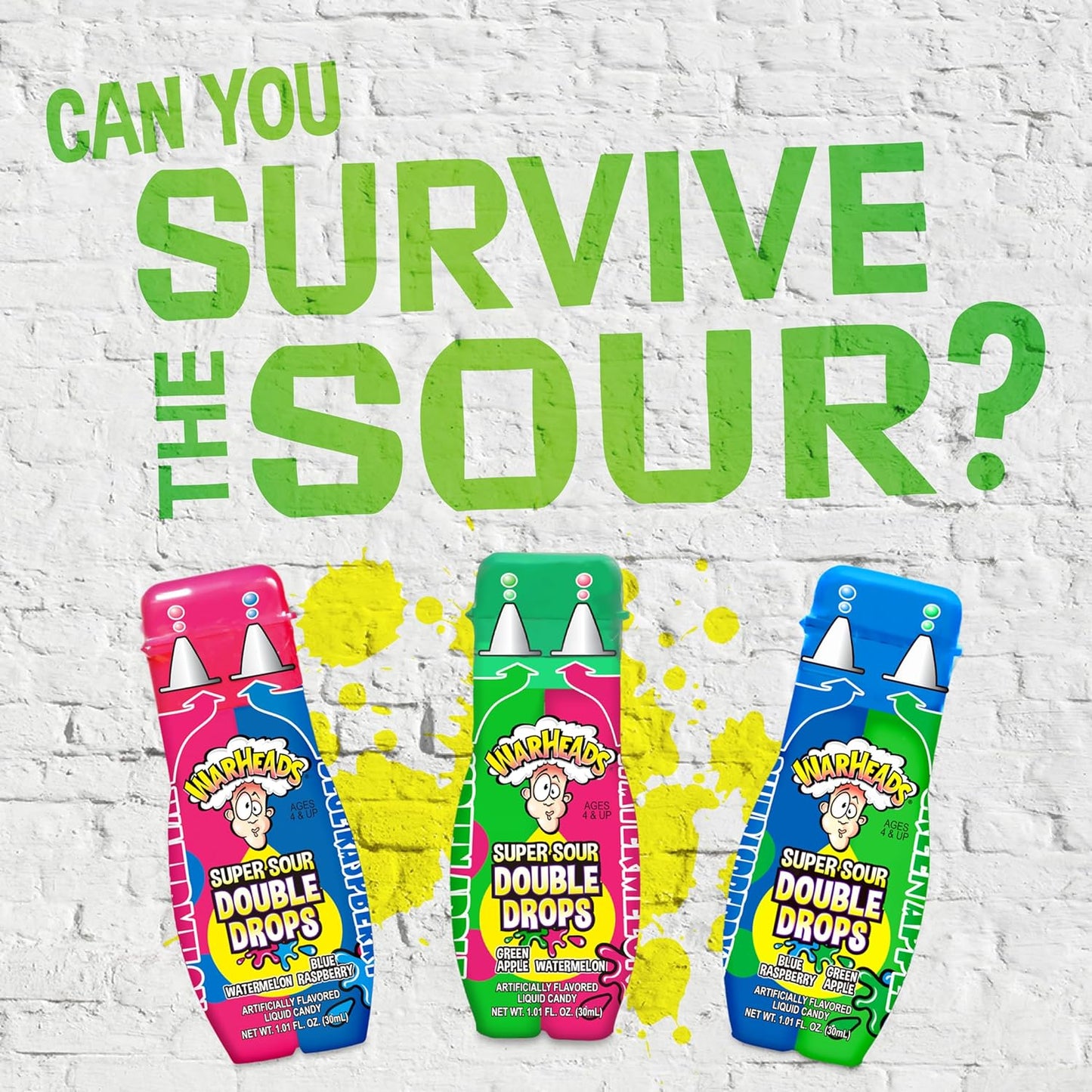 dual-flavor drops combining two flavors per squeeze (e.g., blue raspberry/green apple, watermelon/blue raspberry, green apple/watermelon)