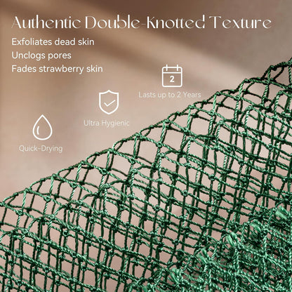 dual-form usability — stretch lengthwise or compress into a ball for targeted scrubbing