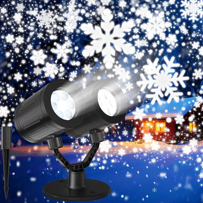 dual-head led projector with 12 built-in lamp beads and 360° adjustable heads