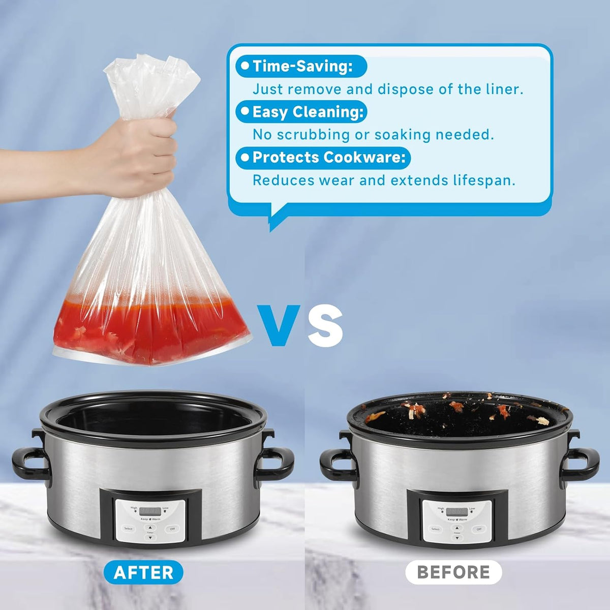 dual-liner compatible construction for cooking two dishes at once