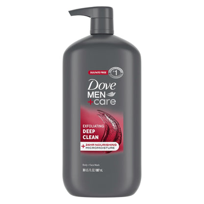 dual-purpose body and face wash for simplified shower routine