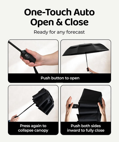 dual-purpose canopy for both rain and sun protection