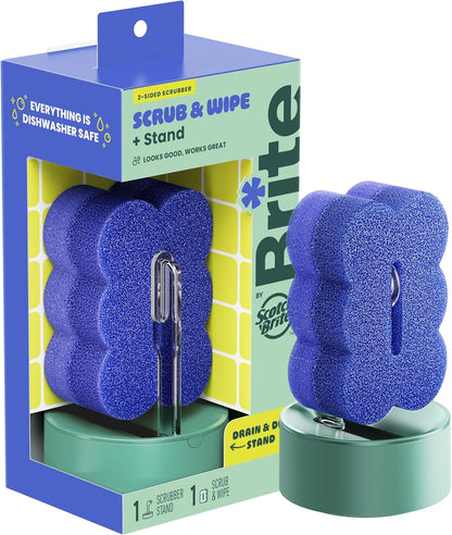 dual-sided design with a tough scrubbing side and a plush sudsy wiping side