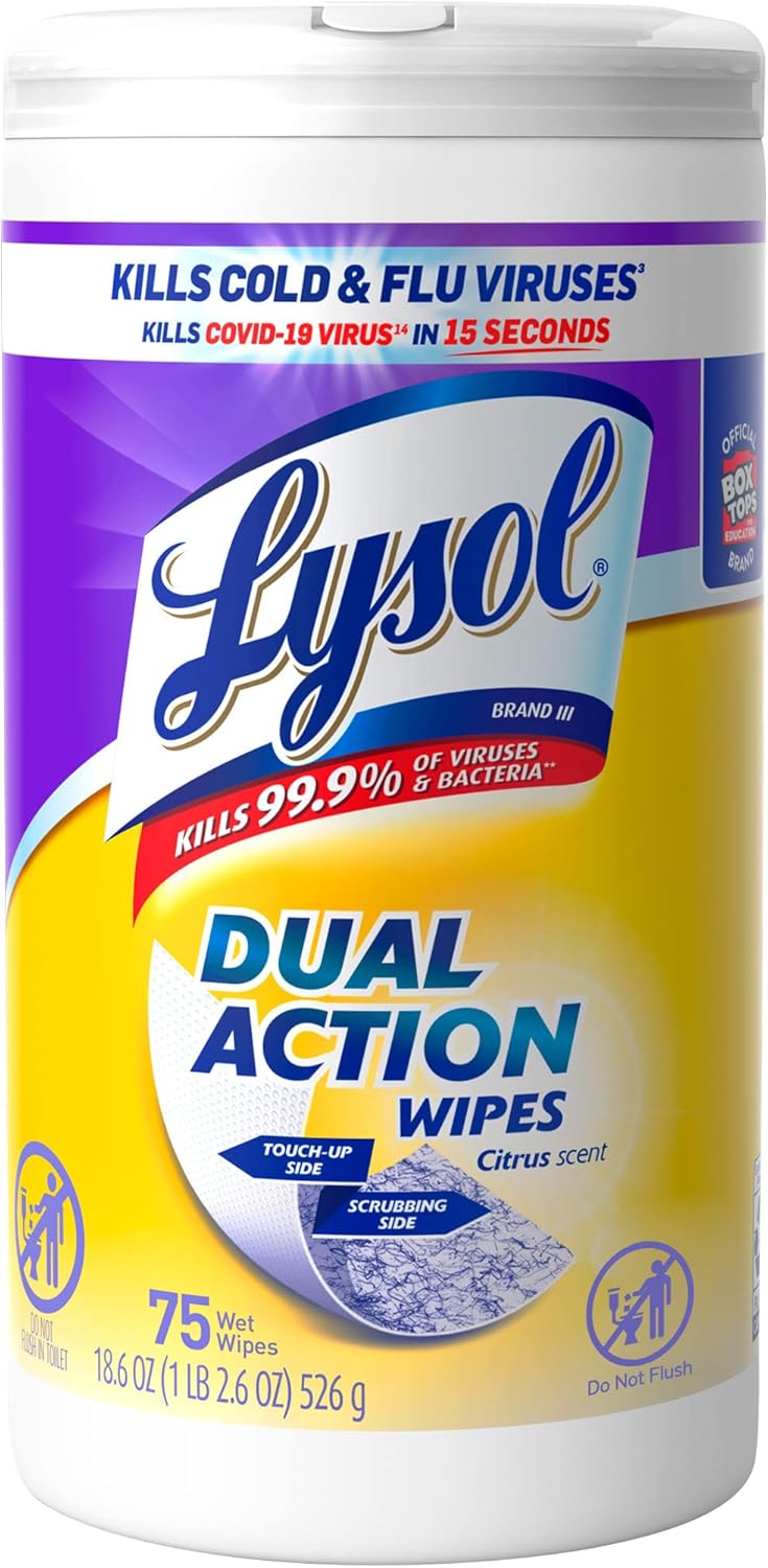 dual-sided wipe: scrubbing texture on one side, soft absorbent side on the other