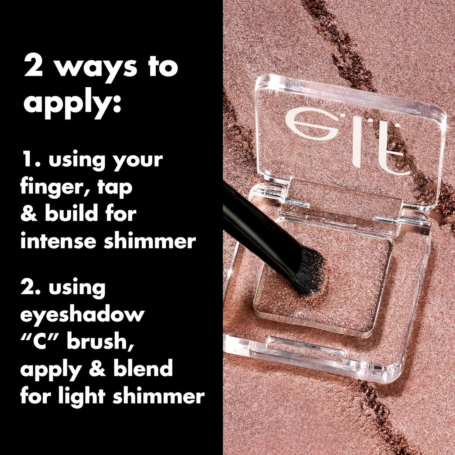 dual-use design: wearable alone or layered over existing eyeshadow