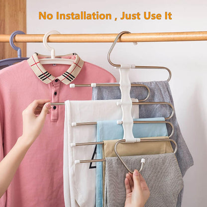 dual-use orientation (horizontal closet rod or vertical hanging) with open-end bar