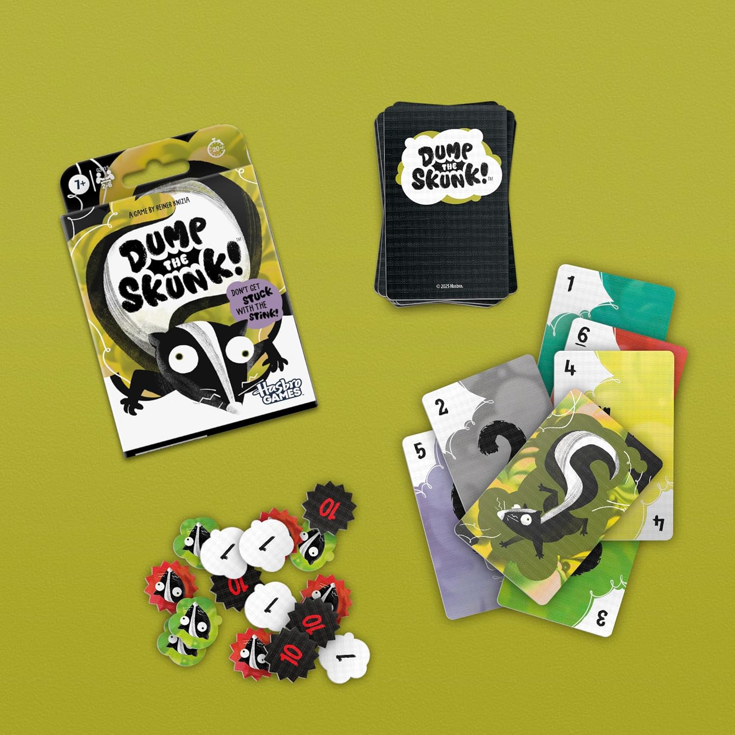Dump The Skunk! Game – Reiner Knizia Family Card Game for Kids Ages 7+, Easy to Learn Playroom Activity for 2-6 Players