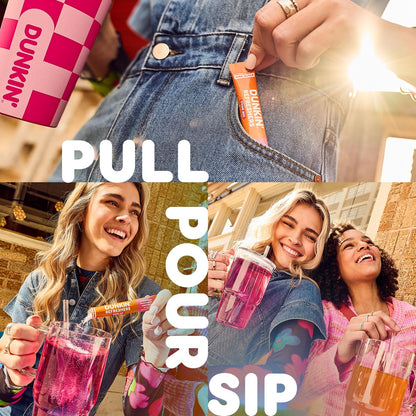Dunkin' Zero Sugar Refreshers Singles To Go – Office Desk Energy Drink Mix for Midday Focus and Steady Green Tea Caffeine