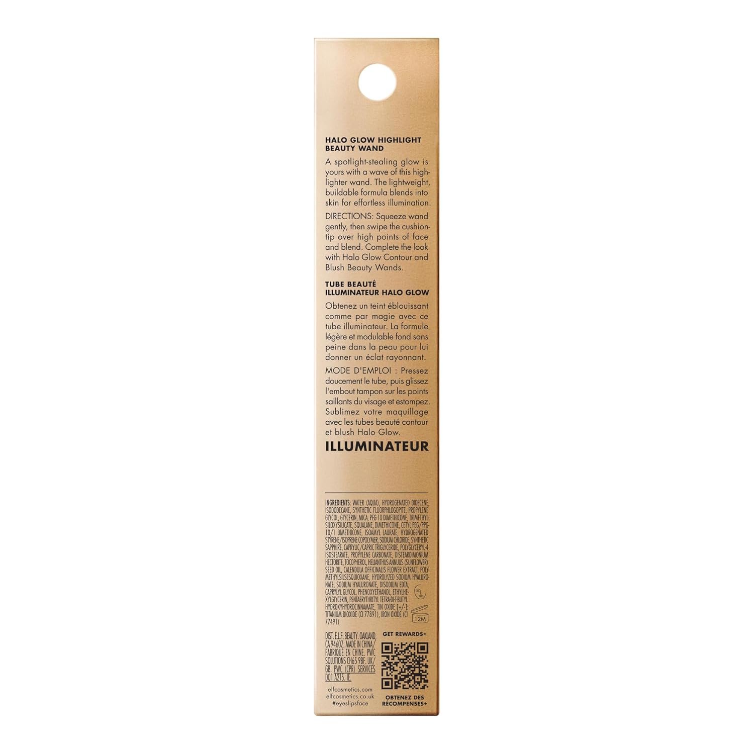 e.l.f. Halo Glow Highlight Beauty Wand – Skincare-Infused Glow Ritual, Hydrating Squalane Liquid Highlighter for Self-Care Sundays