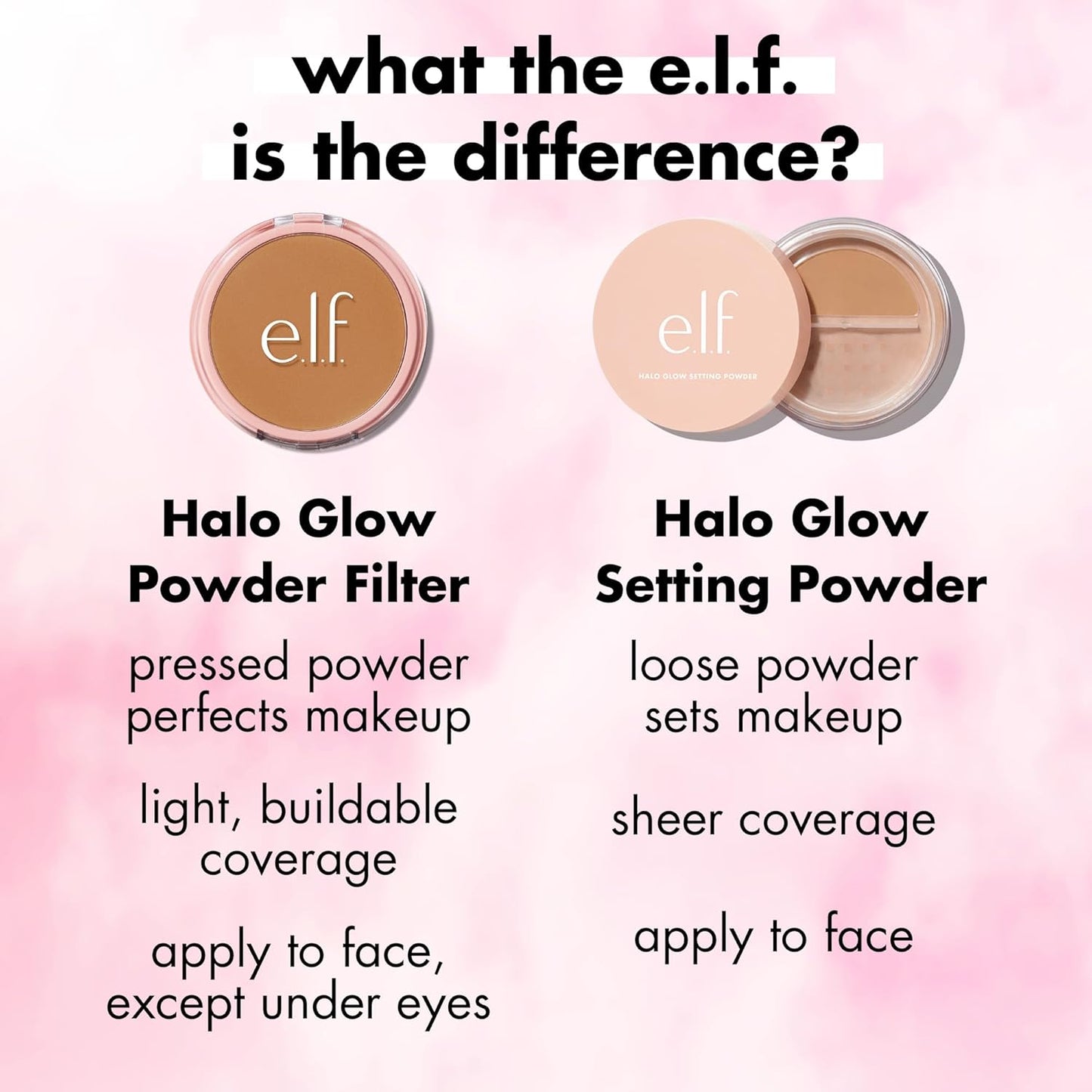 e.l.f. Halo Glow Powder Filter — Self-Care Vanity Ritual, Skin-Loving Vegan Setting Powder for Mindful Mornings