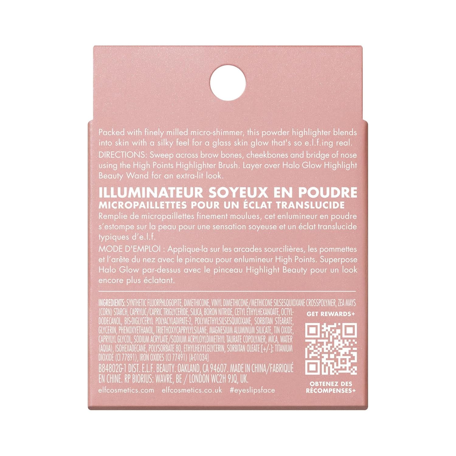 e.l.f. Halo Glow Silky Powder Highlighter – Designer-Look Compact for Elevated Vanity Counters, Silky Luminous Finish