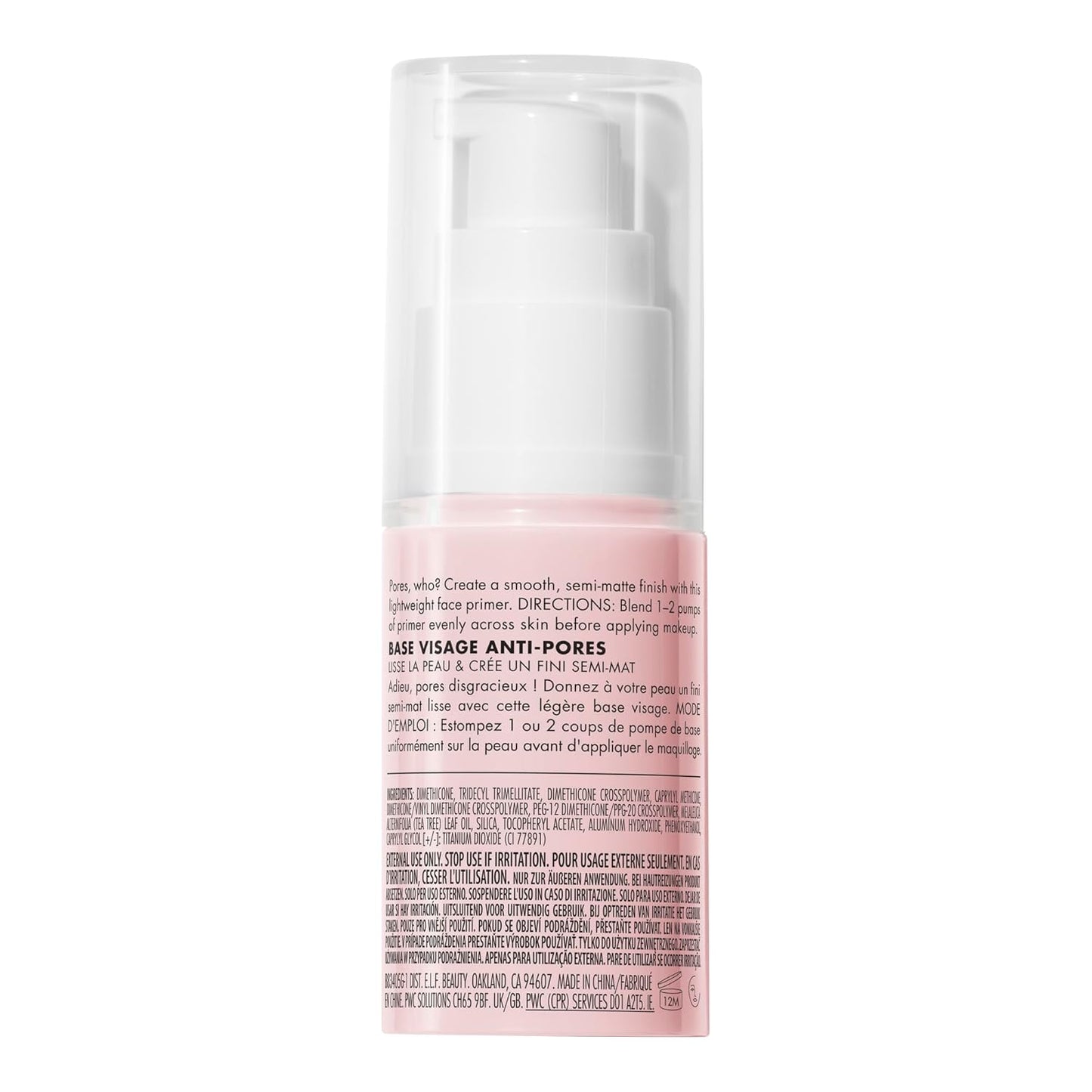 e.l.f. Poreless Face Primer – Clean Vanity Staple for Uncluttered Spaces, Universal Matte Base
