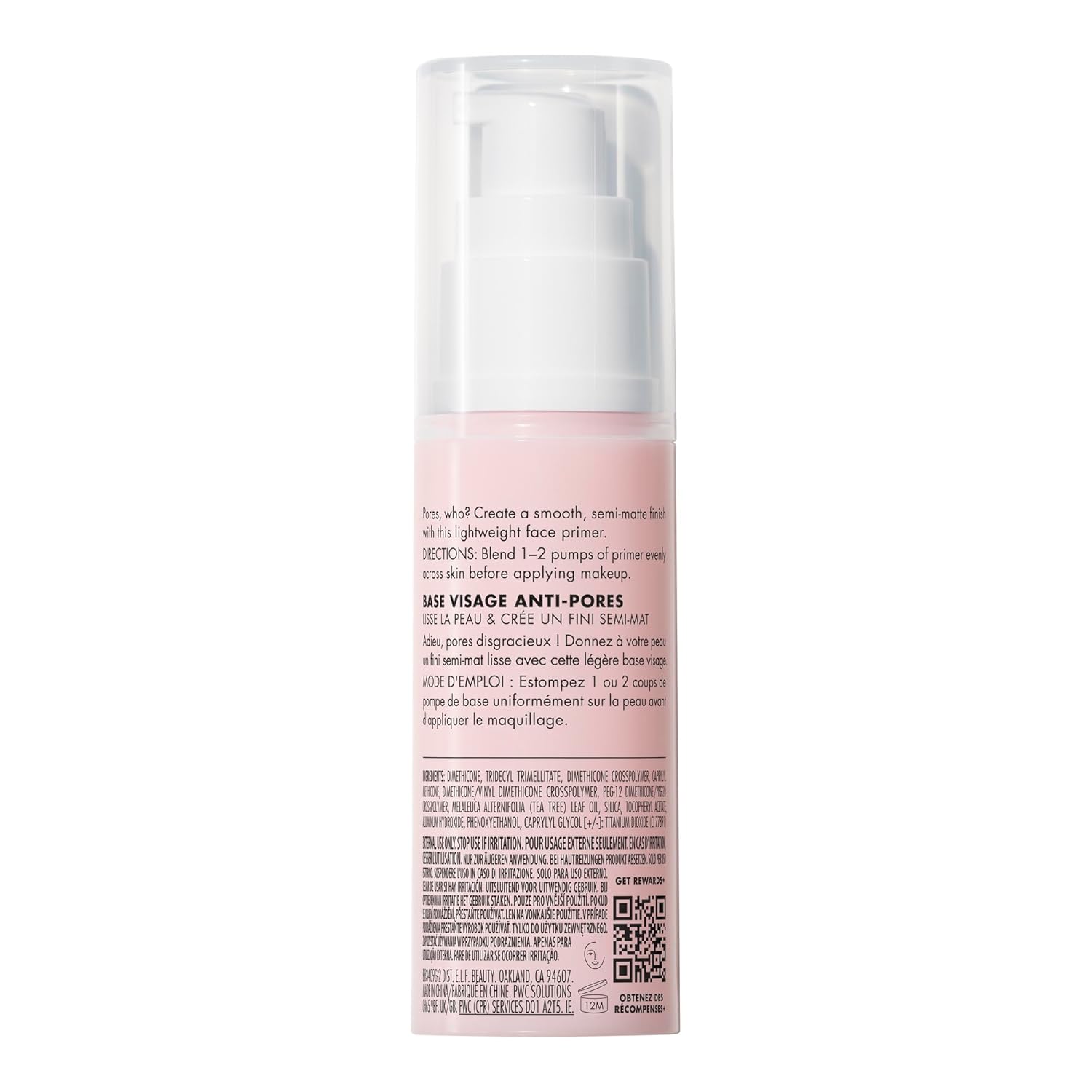 e.l.f. Poreless Face Primer – Restorative Skincare-Makeup for Evening Wind-Down Routines, Tea Tree & Vitamin Infused