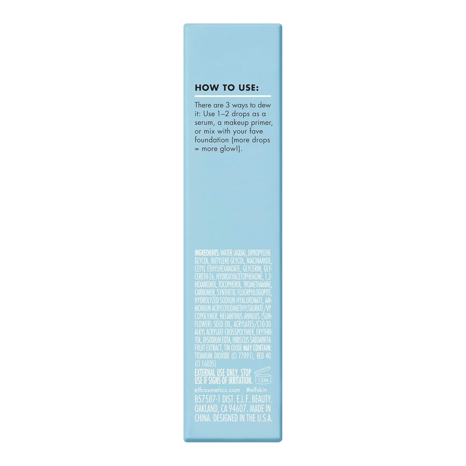 e.l.f. SKIN Holy Hydration! Thirst Burst Drops Mini – Nightly Wind-Down Ritual Serum, Calming Hyaluronic Acid Drops