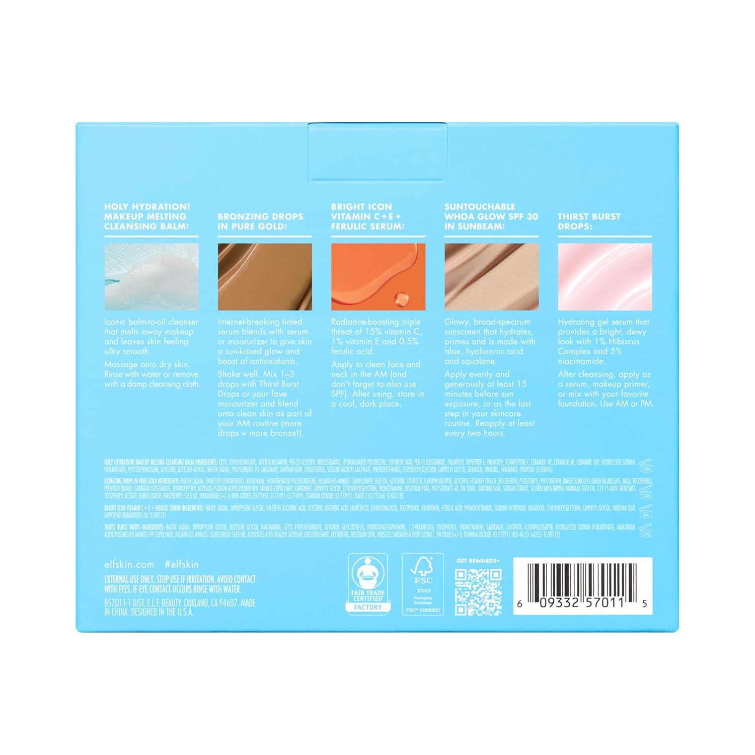 e.l.f. SKIN Wake the e.l.f. Up Kit – Glow-Boosting Skincare Gift Set for Teens & College Students, Mini SPF & Vitamin C