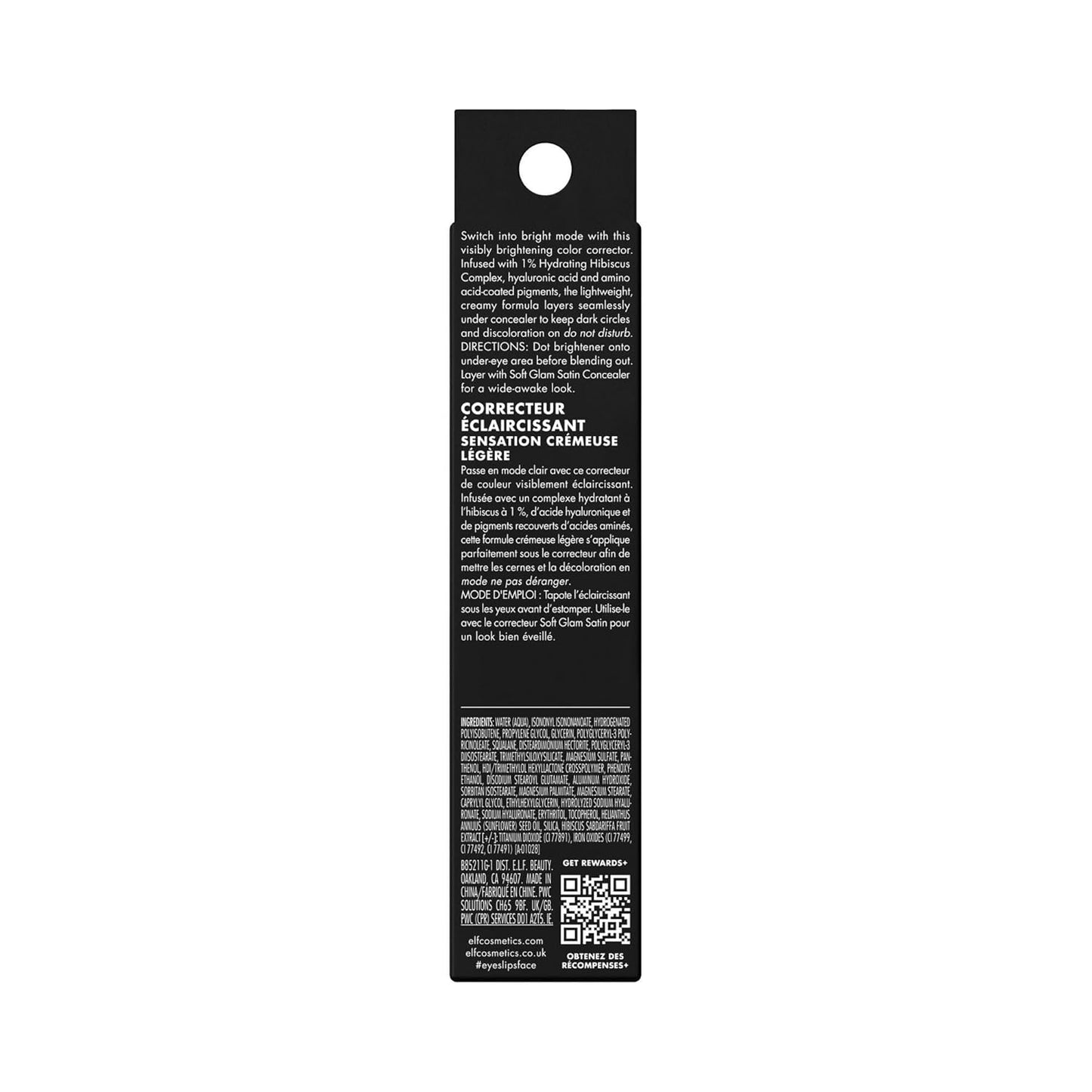 e.l.f. Soft Glam Brightening Corrector – Clean Beauty Vanity Essential, One-Tube Under-Eye Neutralizer