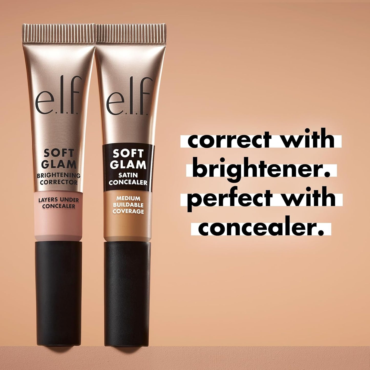 e.l.f. Soft Glam Brightening Corrector – Clean Beauty Vanity Essential, One-Tube Under-Eye Neutralizer