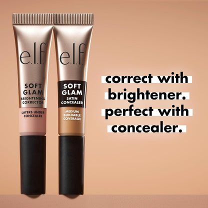 e.l.f. Soft Glam Brightening Corrector – Clean Beauty Vanity Essential, One-Tube Under-Eye Neutralizer