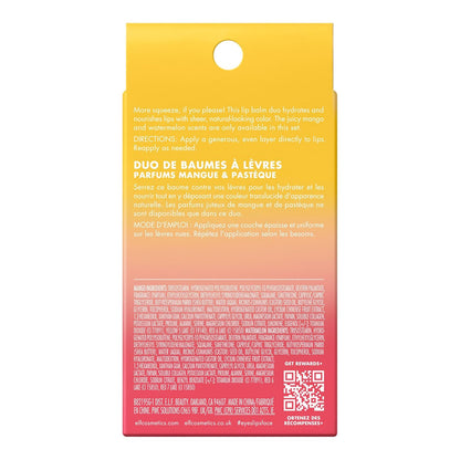e.l.f. Squeeze Me More Lip Balm Duo – Mindful Daily Lip Care Ritual with Hyaluronic Acid and Sheer Watermelon Glow