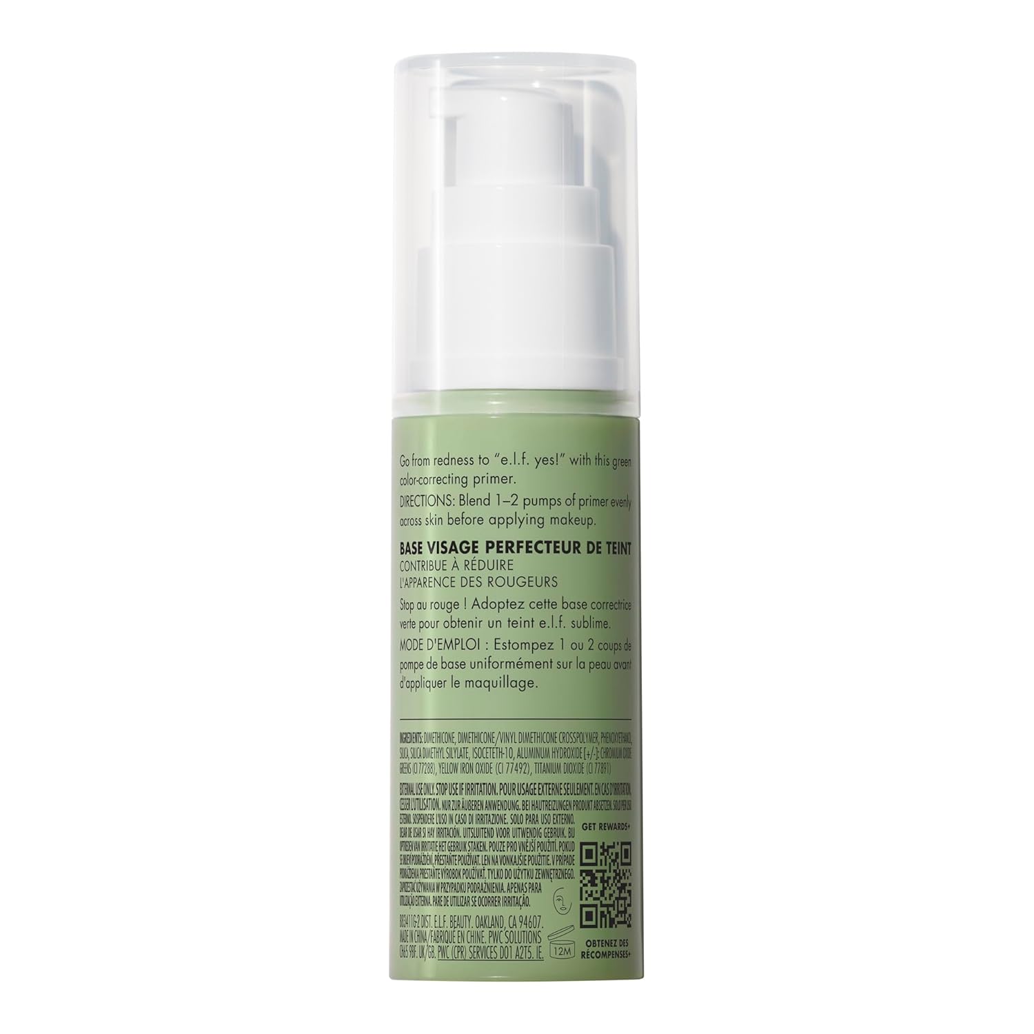 e.l.f. Tone Adjusting Face Primer, Thoughtful Birthday Gift for Her with Redness-Prone Fair Skin