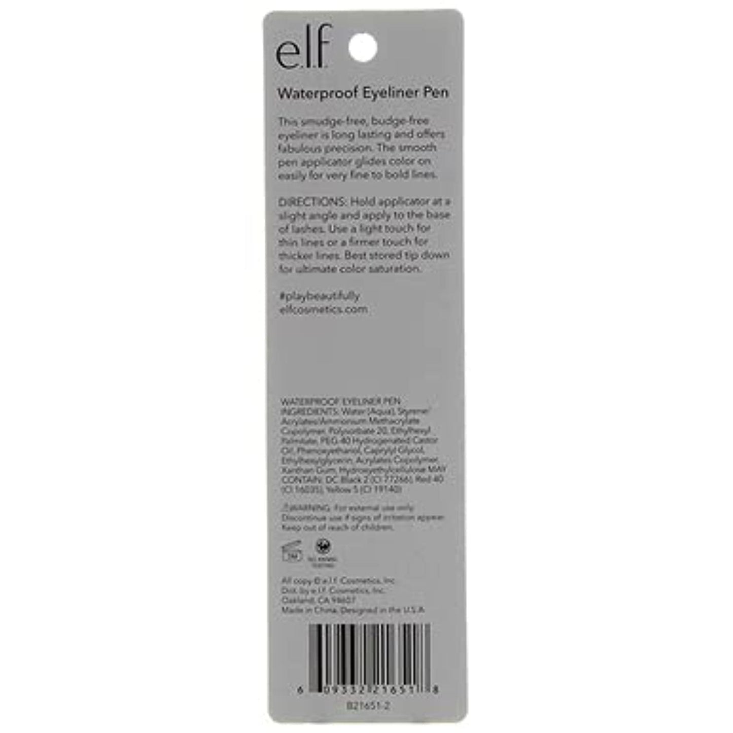 e.l.f. Vegan Liquid Eyeliner Pen, Thoughtful Birthday Gift for Her, Felt Tip Black Liner