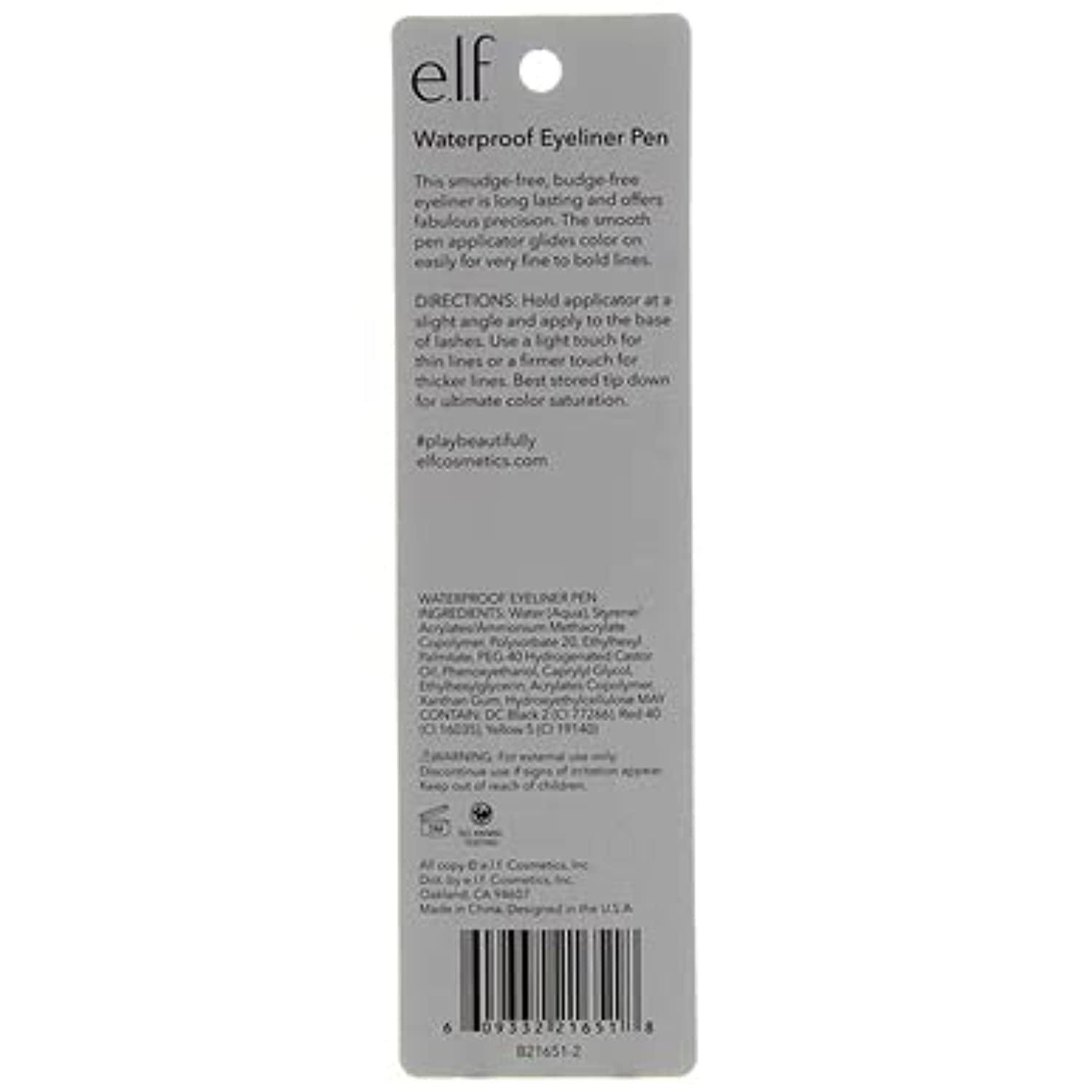 e.l.f. Vegan Liquid Eyeliner Pen, Thoughtful Birthday Gift for Her, Felt Tip Black Liner