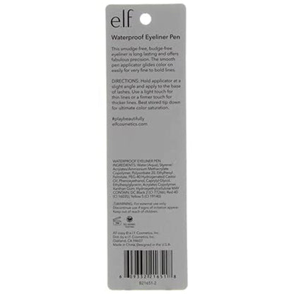 e.l.f. Vegan Liquid Eyeliner Pen, Thoughtful Birthday Gift for Her, Felt Tip Black Liner