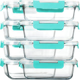 M MCIRCO 30 oz Borosilicate Glass Meal Prep Set — Stylish Rectangular Containers for Modern Kitchens