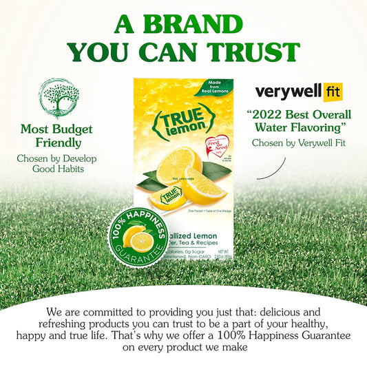 each 0.8g packet equals the taste of one lemon wedge (6 packets = 1 squeezed lemon)