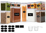 ComSaf Food Grade Polypropylene Airtight Pantry Bin Free of Moisture and Pests, 2.6Qt 5.5Qt 3 Pack Clear