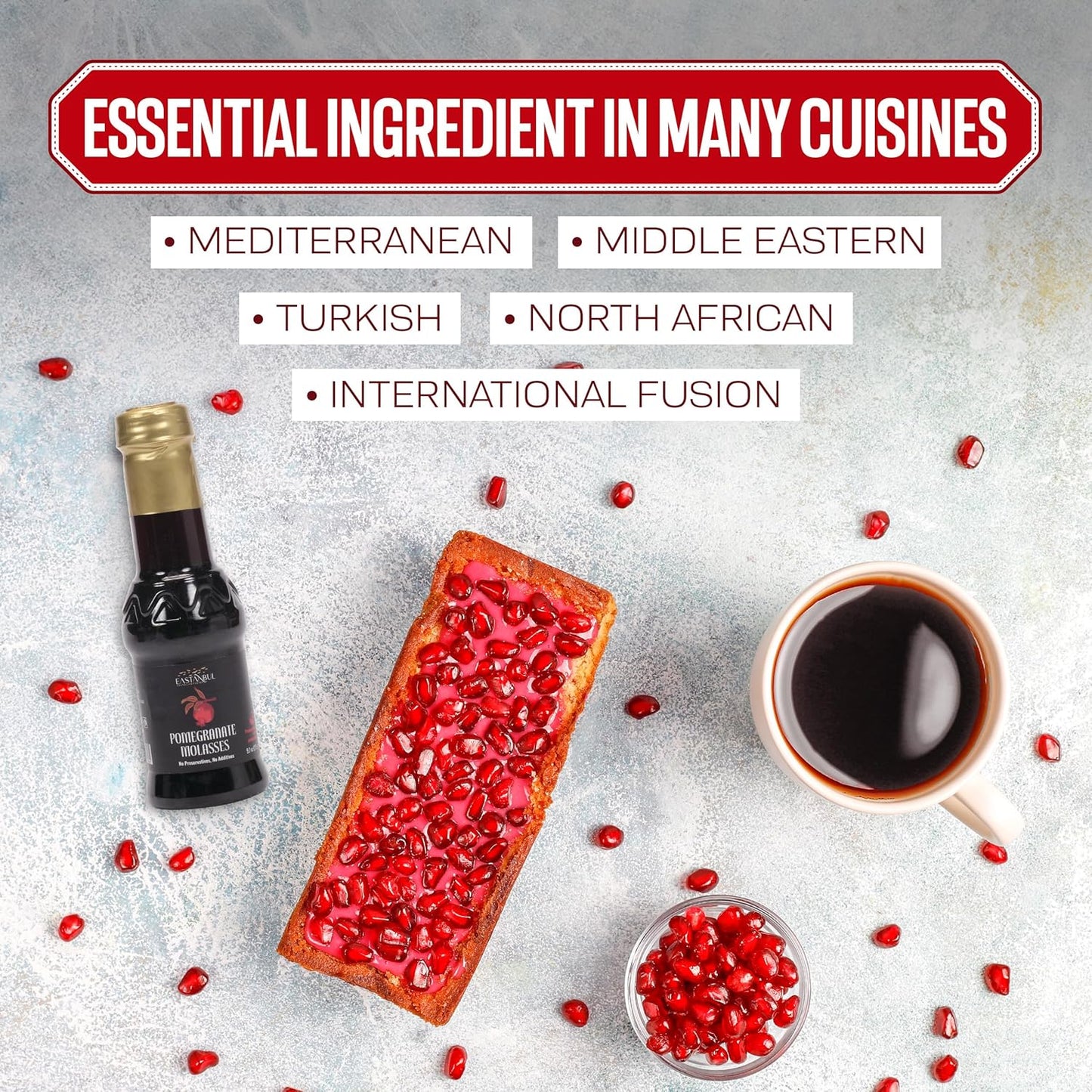 Eastanbul Pomegranate Molasses – Streamlined Natural Syrup for Intentional, Less-Is-More Cooking