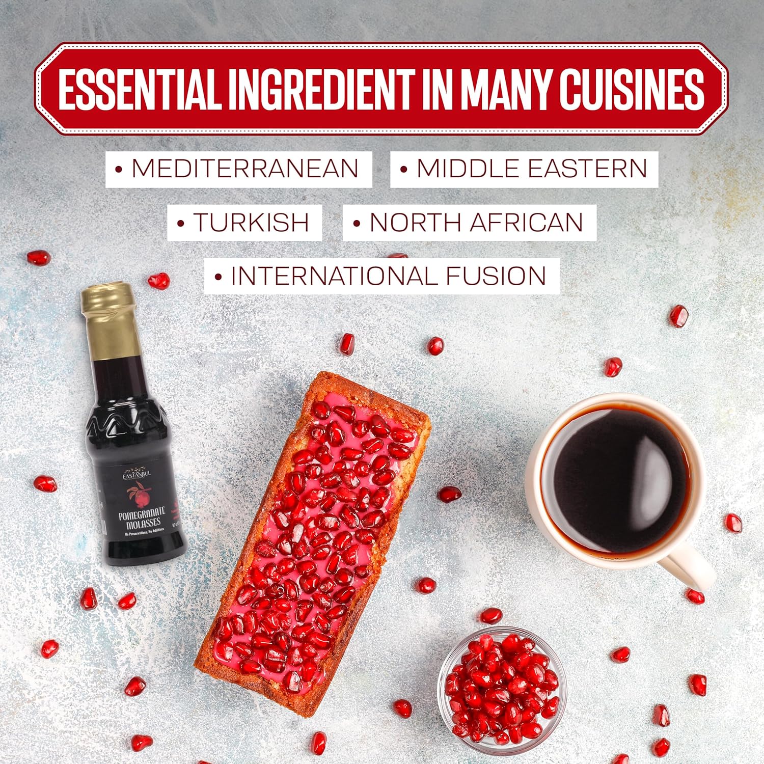 Eastanbul Pomegranate Molasses – Streamlined Natural Syrup for Intentional, Less-Is-More Cooking