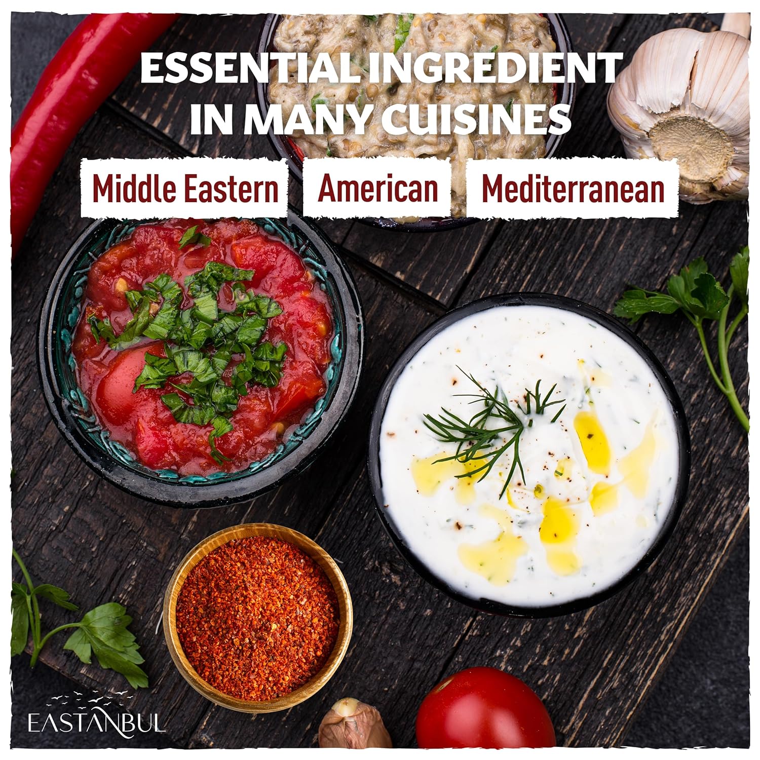 Eastanbul Pul Biber Crushed Chili – Patio Cooking Essential for Burgers, Kebabs, and Grilled Fish