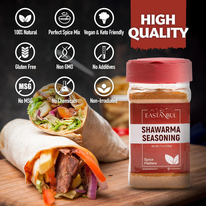 Eastanbul Shawarma Spice – Housewarming Present for Newlyweds, Hosts, and Family Chefs, 7.1oz Bottle