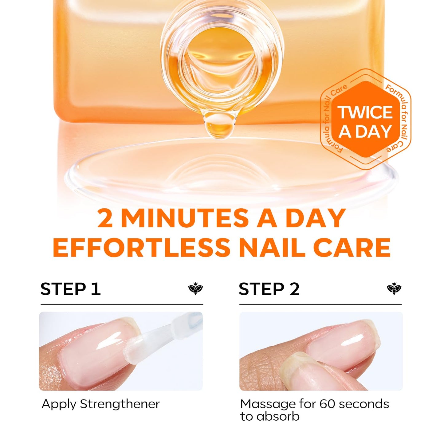 easy-apply brush providing even coverage on nails, cuticles, and toenails
