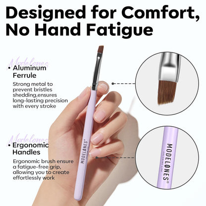 easy-clean bristles that rinse with warm water or brush cleaner