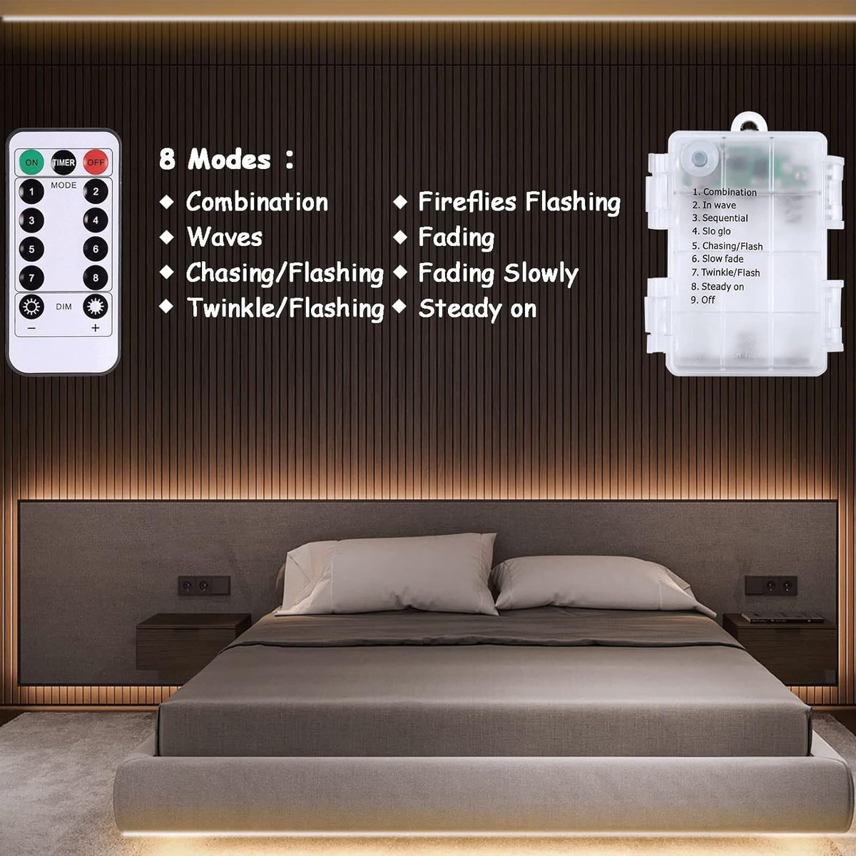 echosari Battery Powered Strip Lights 16.5ft 150 LED Cool White — Peel-and-Stick Under Cabinet, TV Backlight & Shelf Decor for Modern Home