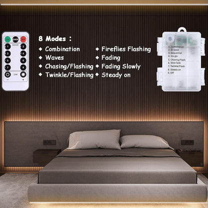 echosari Battery Powered Strip Lights 16.5ft 150 LED Cool White — Peel-and-Stick Under Cabinet, TV Backlight & Shelf Decor for Modern Home