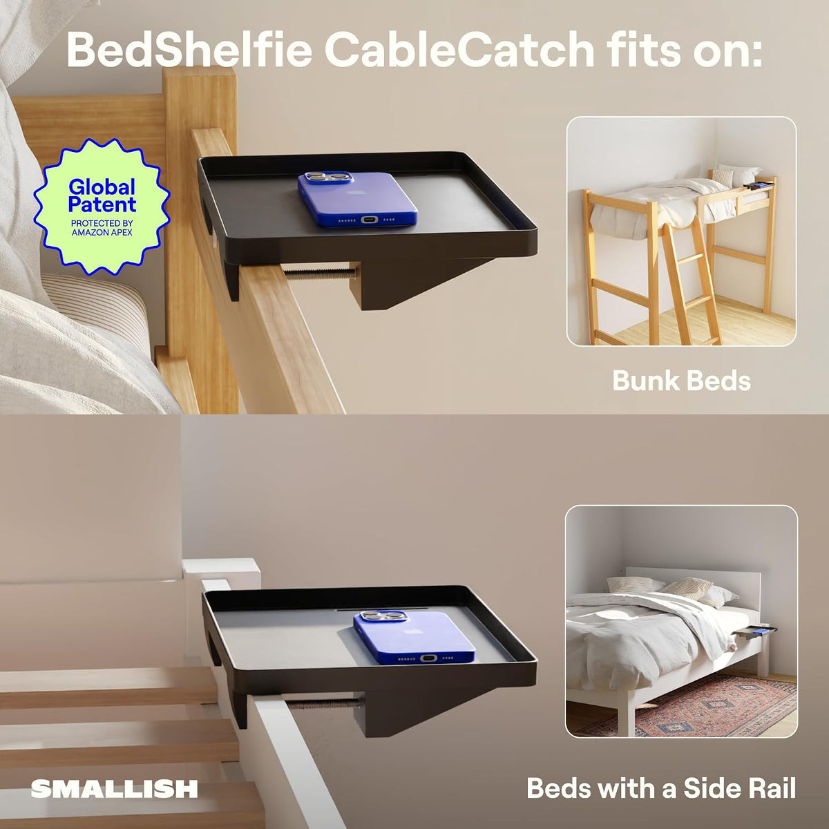 eco-hard recyclable plastic construction with matte black or white finish