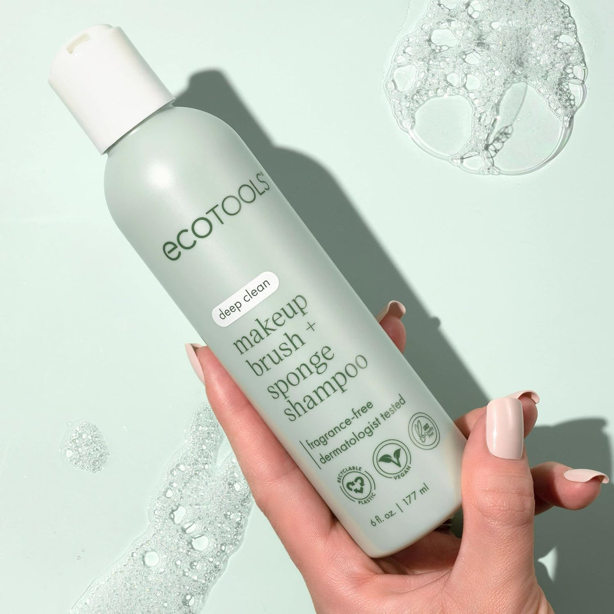 EcoTools Makeup Brush Cleanser + Sponge Shampoo – Mother's Day Self-Care Gift, Sensitive-Skin Safe Wash