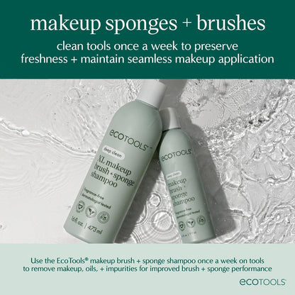 EcoTools Makeup Brush Cleanser + Sponge Shampoo – Mother's Day Self-Care Gift, Sensitive-Skin Safe Wash