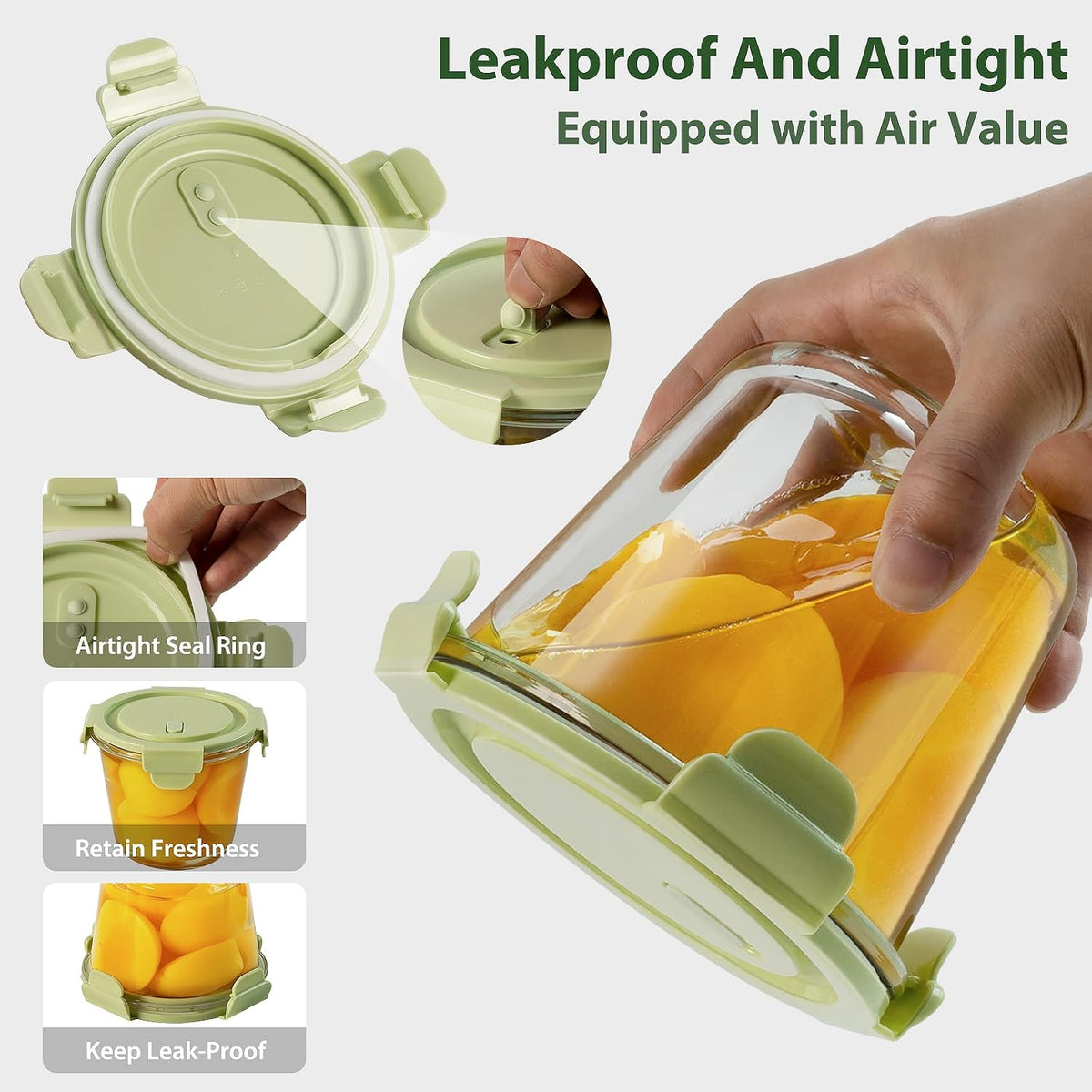 EcoWeave Glass Meal Prep Containers – Secure Airtight Storage for Spill Free Commuter Bags