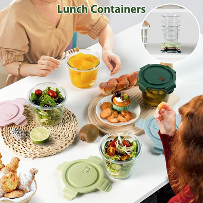 EcoWeave Glass Meal Prep Containers – Secure Airtight Storage for Spill Free Commuter Bags