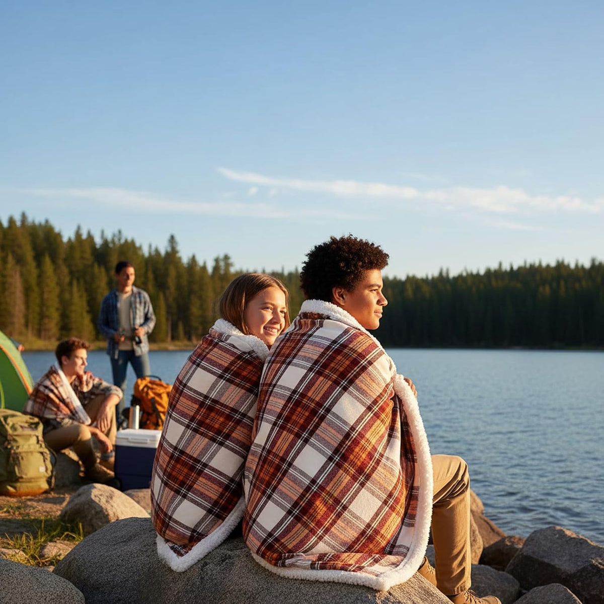 Eddie Bauer Plaid Sherpa Throw Blanket 50x60, Soft Reversible Decor Layer for Lodge Living Room Aesthetic